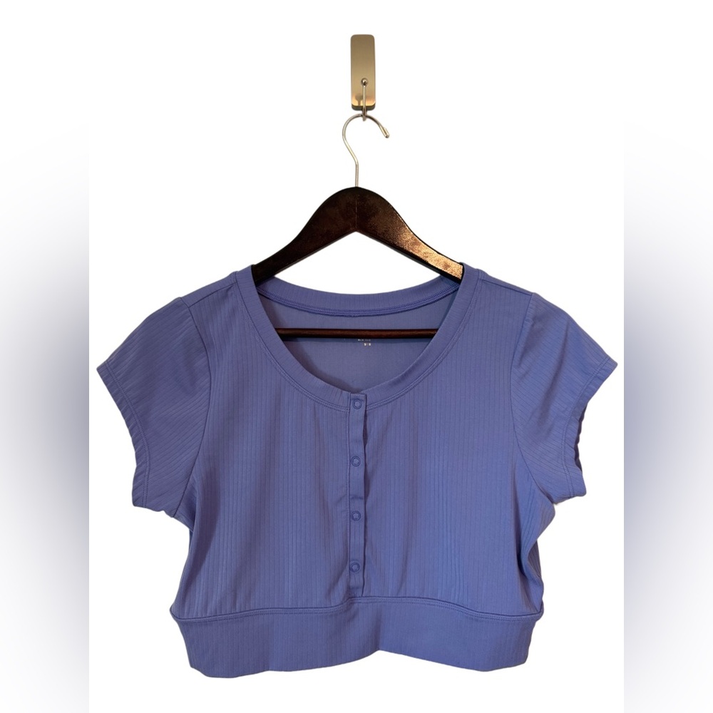 Aerie Ribbed Button-Up Crop